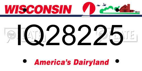 IQ28225 Wisconsin License Plate