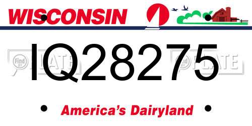 IQ28275 Wisconsin License Plate