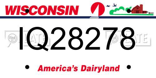 IQ28278 Wisconsin License Plate