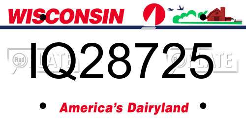 IQ28725 Wisconsin License Plate
