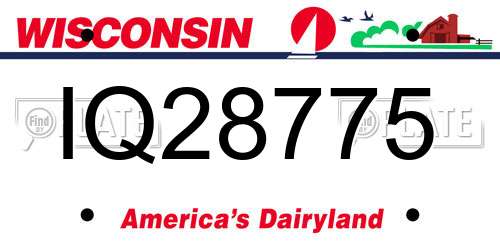 IQ28775 Wisconsin License Plate