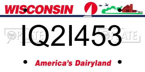 IQ2I453 Wisconsin License Plate