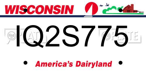 IQ2S775 Wisconsin License Plate