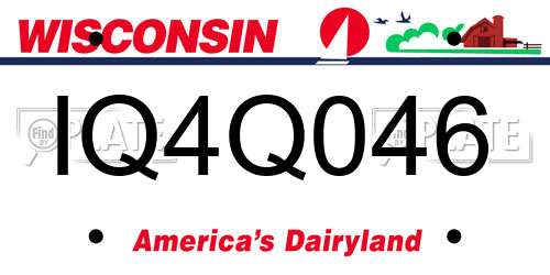 IQ4Q046 Wisconsin License Plate