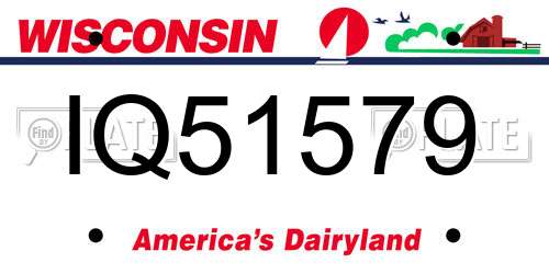 IQ51579 Wisconsin License Plate