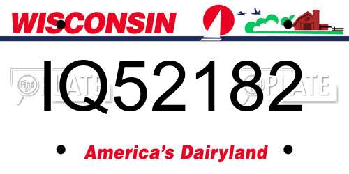 IQ52182 Wisconsin License Plate