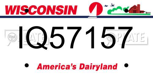 IQ57157 Wisconsin License Plate