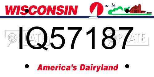 IQ57187 Wisconsin License Plate