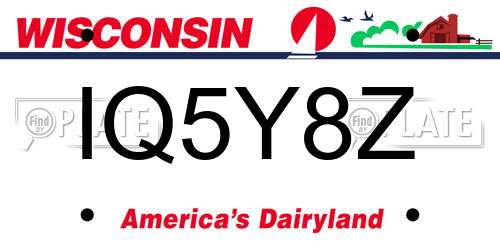 IQ5Y8Z Wisconsin License Plate