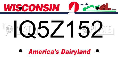 IQ5Z152 Wisconsin License Plate