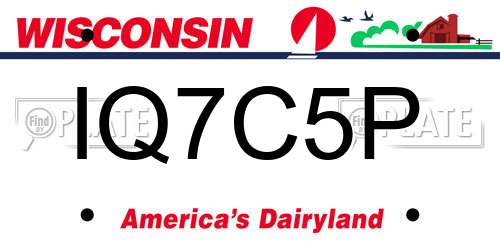 IQ7C5P Wisconsin License Plate