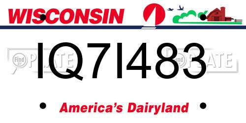 IQ7I483 Wisconsin License Plate