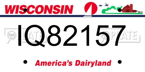 IQ82157 Wisconsin License Plate