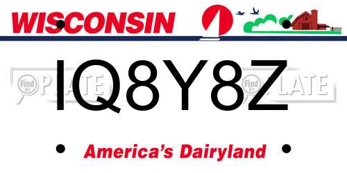 IQ8Y8Z Wisconsin License Plate