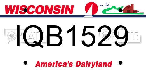 IQB1529 Wisconsin License Plate