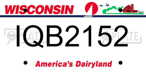 IQB2152 Wisconsin License Plate