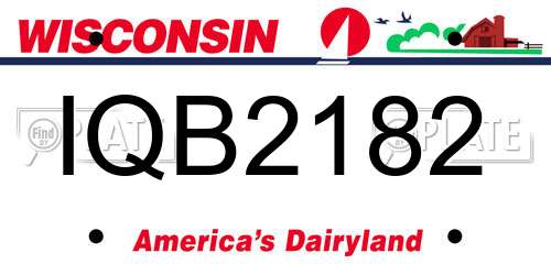 IQB2182 Wisconsin License Plate
