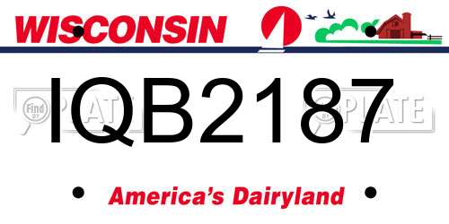 IQB2187 Wisconsin License Plate
