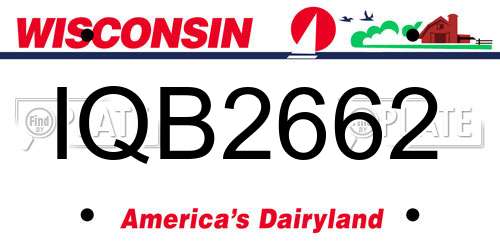 IQB2662 Wisconsin License Plate