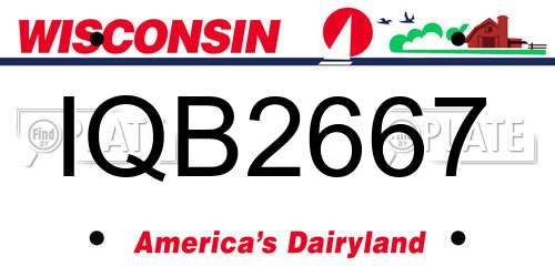 IQB2667 Wisconsin License Plate
