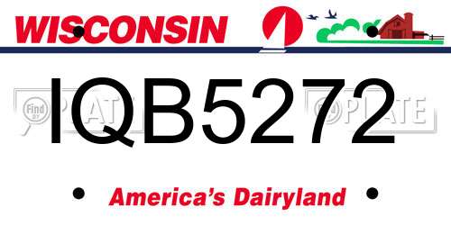 IQB5272 Wisconsin License Plate
