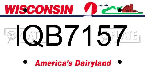 IQB7157 Wisconsin License Plate