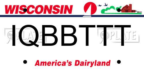 IQBBTTT Wisconsin License Plate