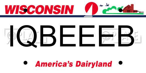 IQBEEEB Wisconsin License Plate