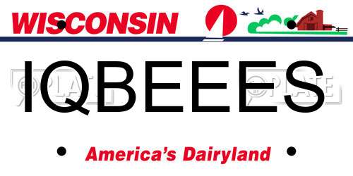 IQBEEES Wisconsin License Plate