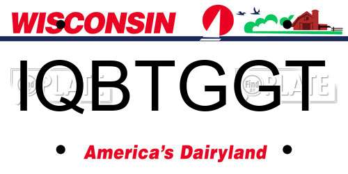 IQBTGGT Wisconsin License Plate