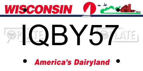 IQBY57 Wisconsin License Plate