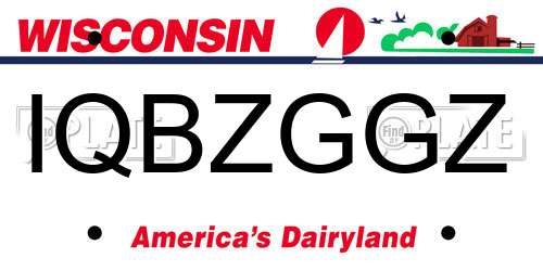 IQBZGGZ Wisconsin License Plate