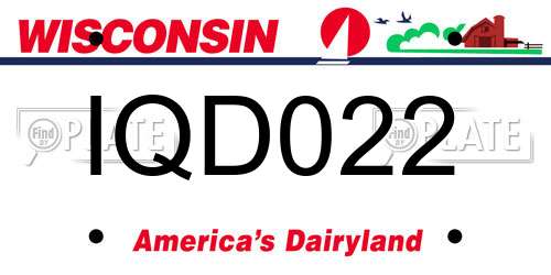 IQD022 Wisconsin License Plate