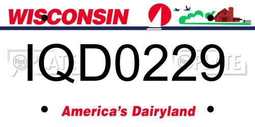 IQD0229 Wisconsin License Plate