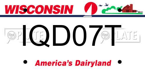 IQD07T Wisconsin License Plate