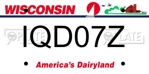 IQD07Z Wisconsin License Plate