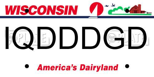 IQDDDGD Wisconsin License Plate