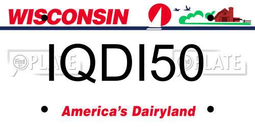 IQDI50 Wisconsin License Plate