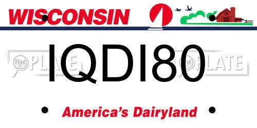 IQDI80 Wisconsin License Plate