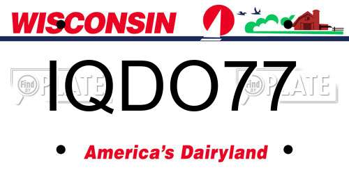 IQDO77 Wisconsin License Plate