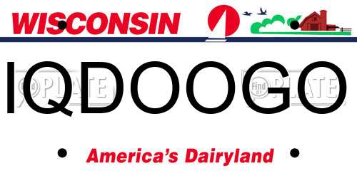 IQDOOGO Wisconsin License Plate