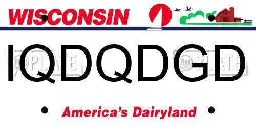 IQDQDGD Wisconsin License Plate