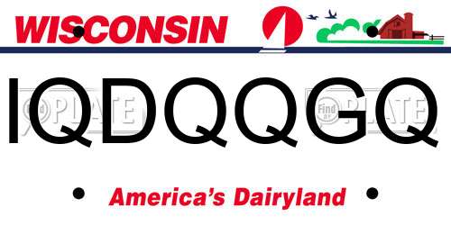 IQDQQGQ Wisconsin License Plate