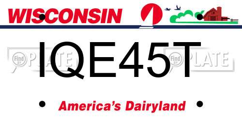 IQE45T Wisconsin License Plate