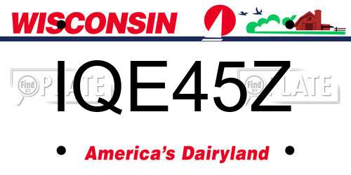 IQE45Z Wisconsin License Plate