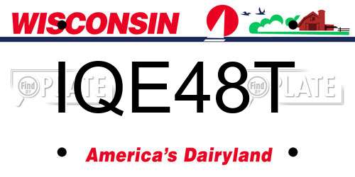 IQE48T Wisconsin License Plate
