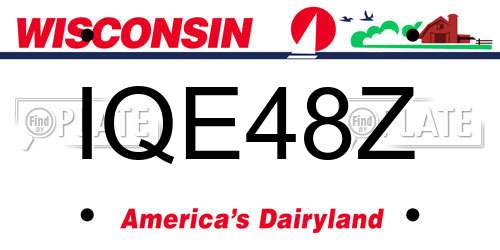 IQE48Z Wisconsin License Plate