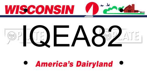 IQEA82 Wisconsin License Plate