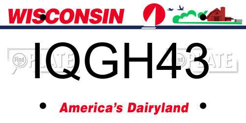 IQGH43 Wisconsin License Plate