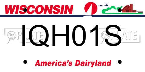 IQH01S Wisconsin License Plate